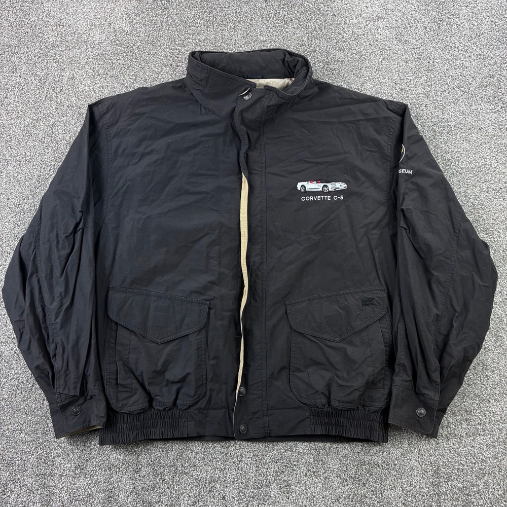Vintage Corvette C-5 Jacket Mens XL Black‎ National Corvette Museum Delivery